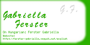 gabriella ferster business card